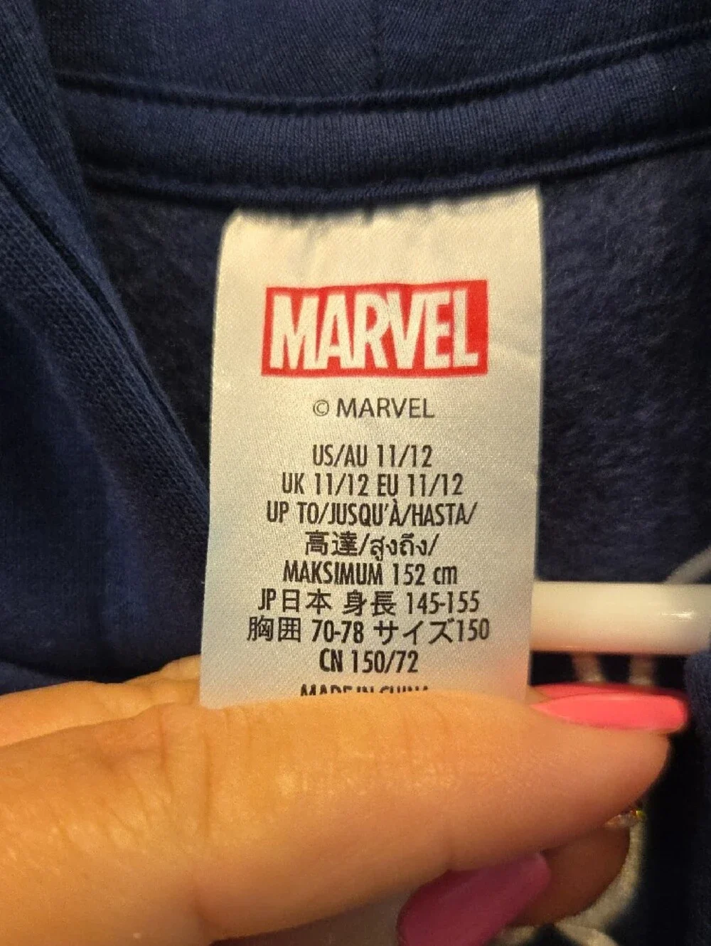 Marvel Navy Zip-Up Hoodie with Red and White Spider Web 'D' Logo